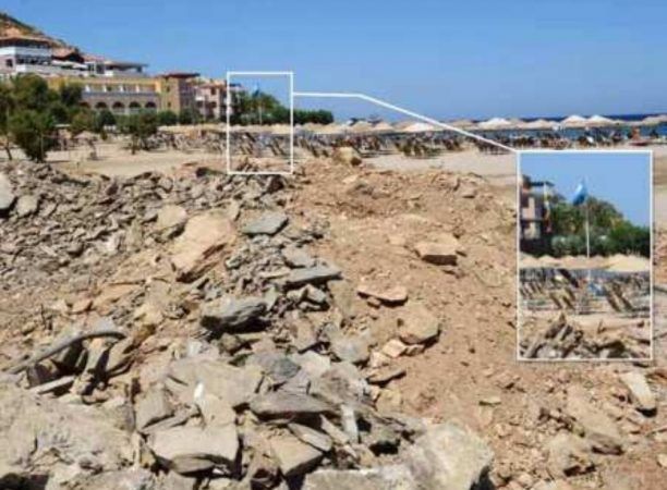 Ρίχνουν μπάζα σε βραβευμένη και προστατευόμενη παραλία στο Ηράκλειο Κρήτης