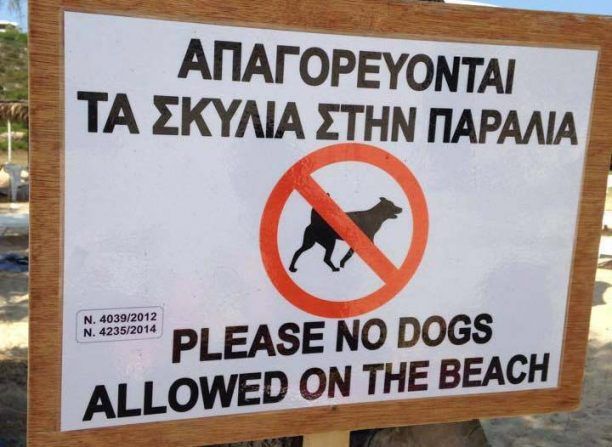 Πάρος: Με μια παράνομη πινακίδα παραπληροφορούν τους λουόμενους για τα σκυλιά