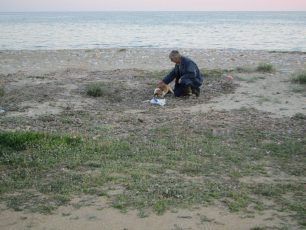 Βρήκαν ετοιμοθάνατο το σκυλί που μάλλον κάποιος προσπάθησε να πνίξει στην θάλασσα στον Προφήτη Ηλία Ροδόπης