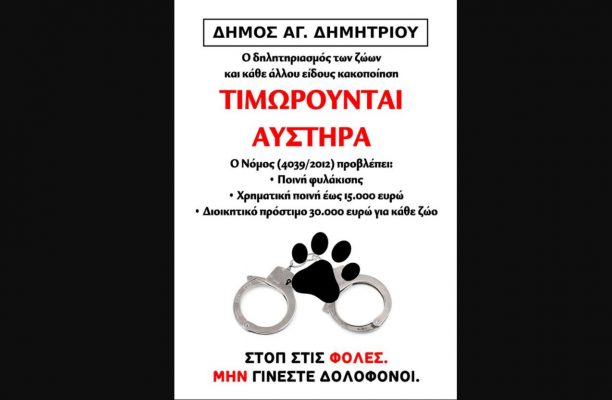 Ο Δήμος Αγίου Δημητρίου Αττικής καταγγέλλει τη μαζική δηλητηρίαση 10 αδέσποτων γατιών με φόλες