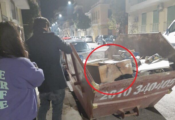 Πάτρα Αχαΐας: Έδεσε και έκλεισε κουτάβια σε ντουλάπα μέσα σε κάδο με μπάζα