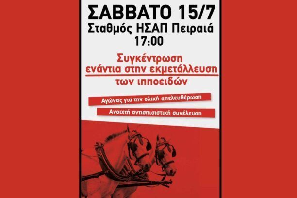 Πειραιάς: Διαμαρτυρία στις 15/7 για την κακοποίηση ιπποειδών και ενημέρωση ταξιδιωτών