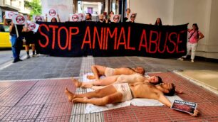 Συμβολική διαμαρτυρία στο ΥΠ.Α.Α.Τ. για τη χρηματοδότηση του αιματοβαμμένου εμπόριου γούνας (βίντεο)