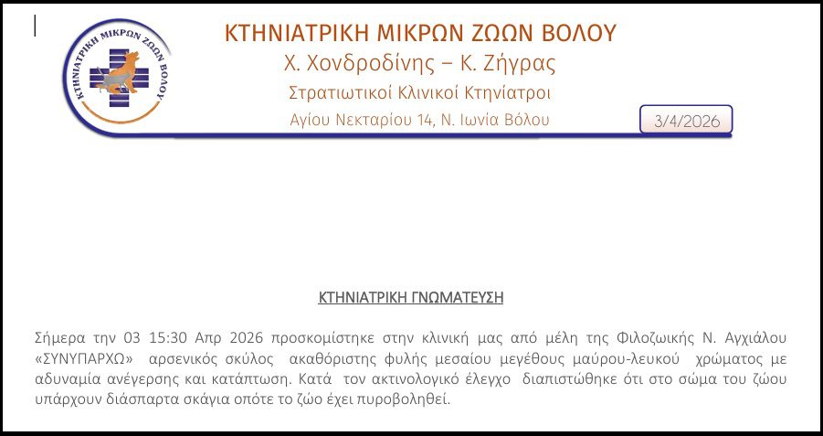 Συχνά τα περιστατικά με ζώα πυροβολημένα με κυνηγετικά και αεροβόλα όπλα στη Μαγνησία (βίντεο) 10 MagnisiaPyrovolimenosSkylosGnomatefsi3 4 2026