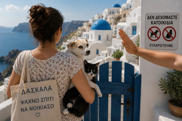 Δασκάλα μονογονέας αναζητεί σπίτι στη Σαντορίνη και δεν τη δέχονται επειδή έχει σκύλο και γάτα